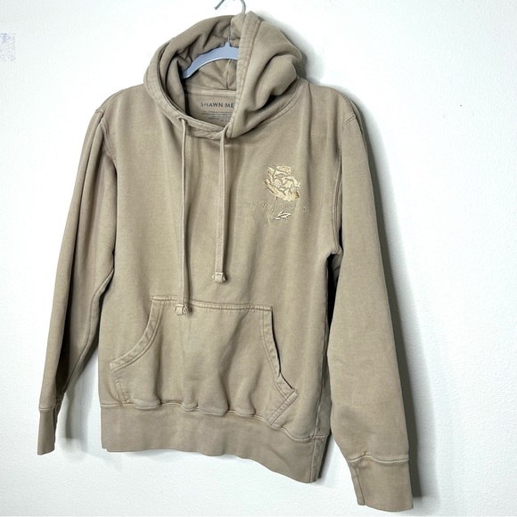 Shawn Mendes In My Blood Hooded Embroidered Sweatshirt Size Small tan - Picture 3 of 7